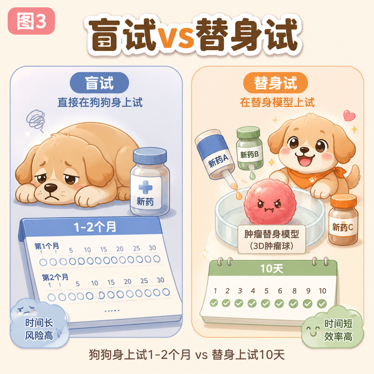 盲试 vs 替身试药